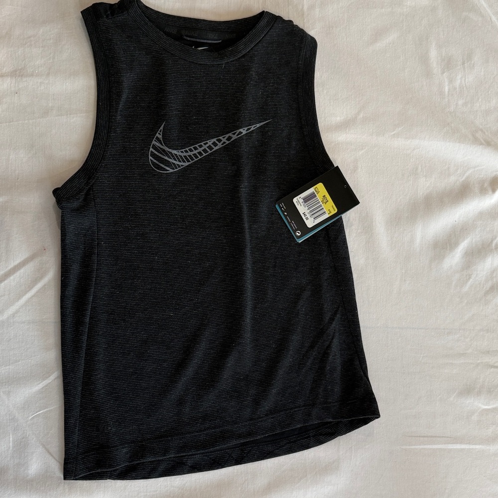 Nike Dri-fit Charcoal SportsSleeveless Tank Youth Small Black BNWT